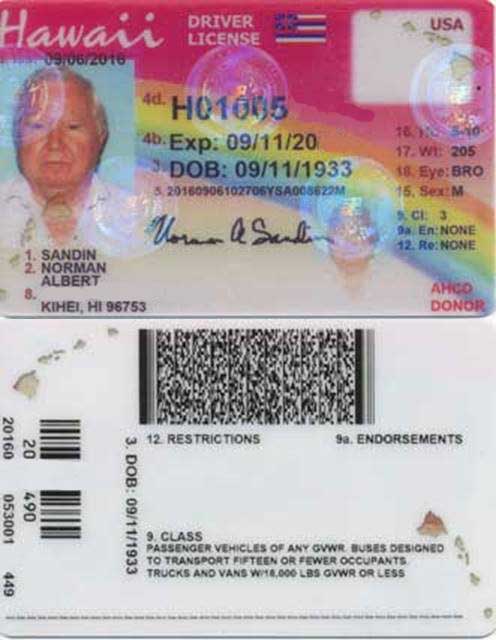 2017 Hawaii license